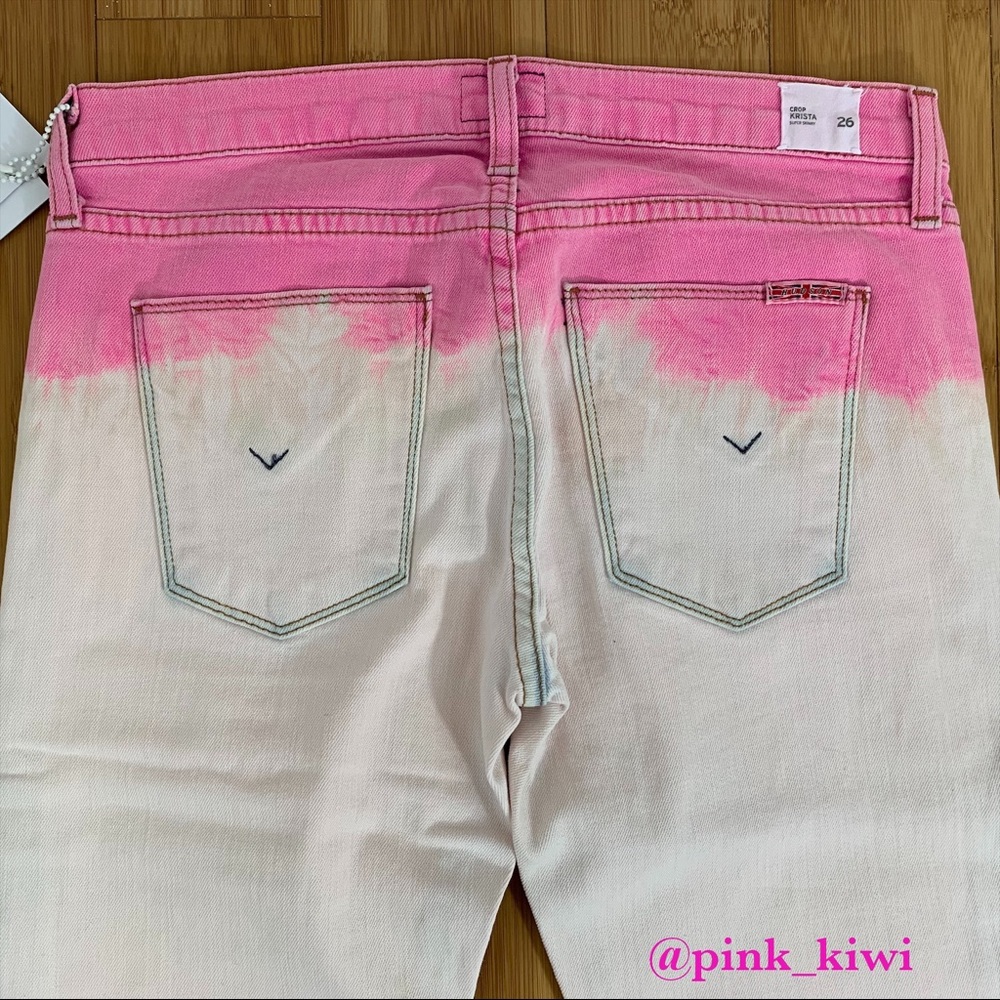 Hudson Krista Skinny Pink Ombré Crop Jeans - Picture 10 of 12